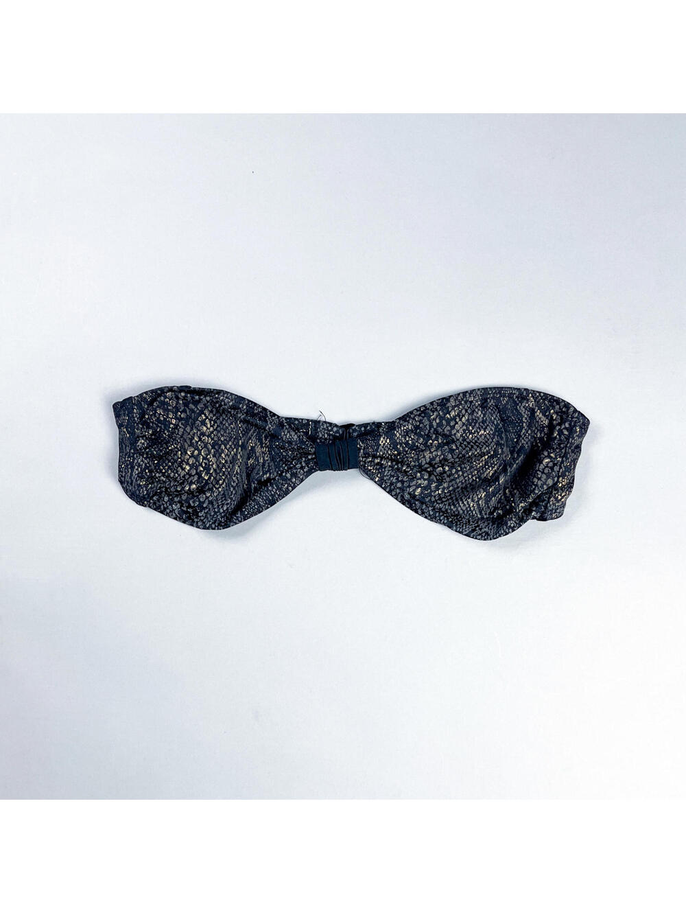 Vintage Women's Black Snake Print Bikini Bandeau Top